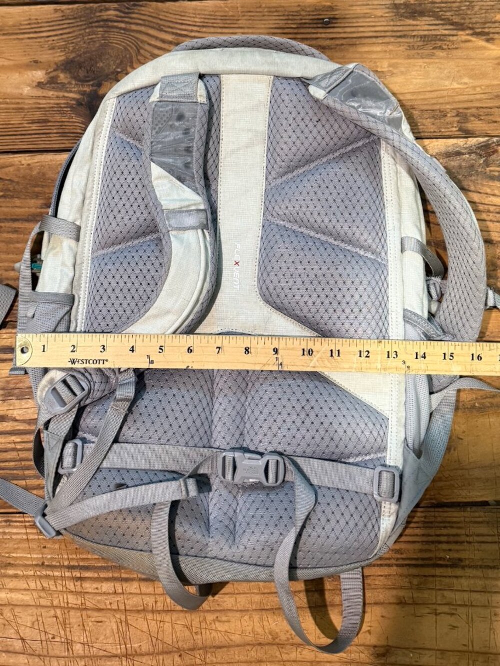 The North Face Borealis Flex Vent Backpack Book Bag Laptop Gray Teal Hiking - Picture 6 of 15
